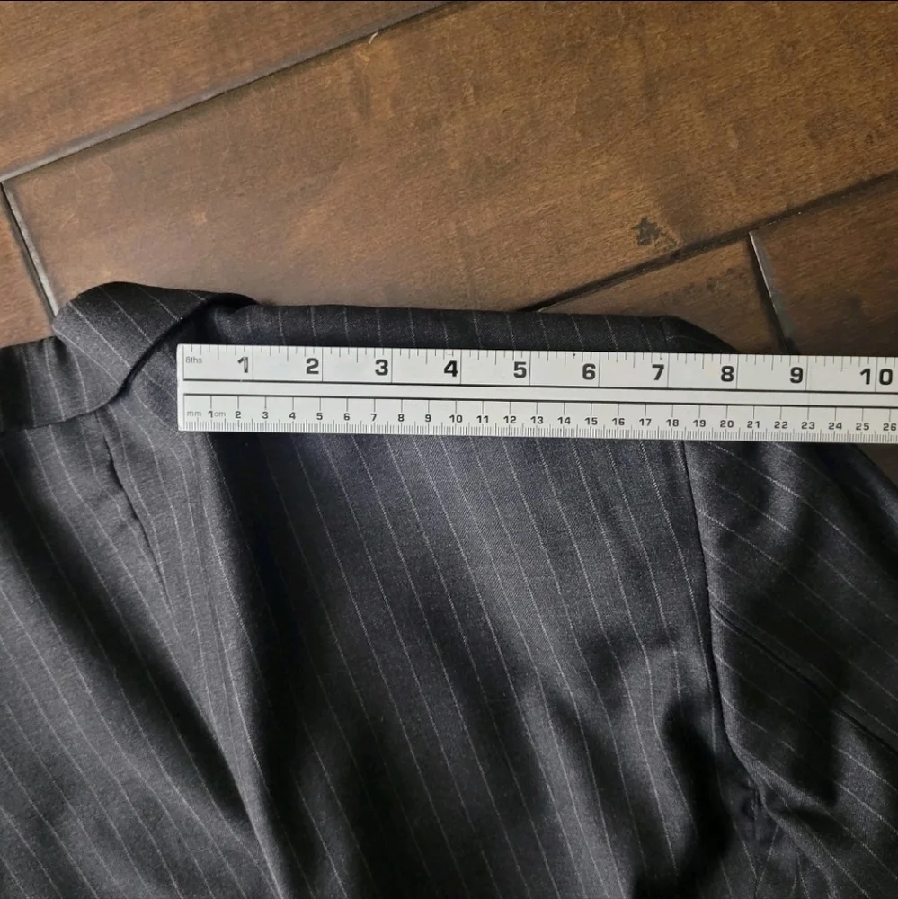 40R Eredi Pisano Men Super‎ 110s Black Pinstripe Loro Piana Wool Blazer Luxury